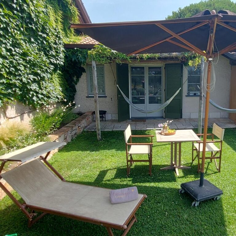 olimagio farmstay tuscany accommodations farm nocciola patio with sunbed